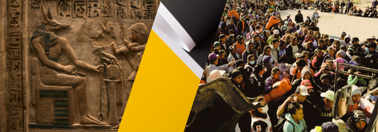 Collage of ancient Roman statues, architecture, and crowds, symbolizing the cultural and societal changes in major civilizations.