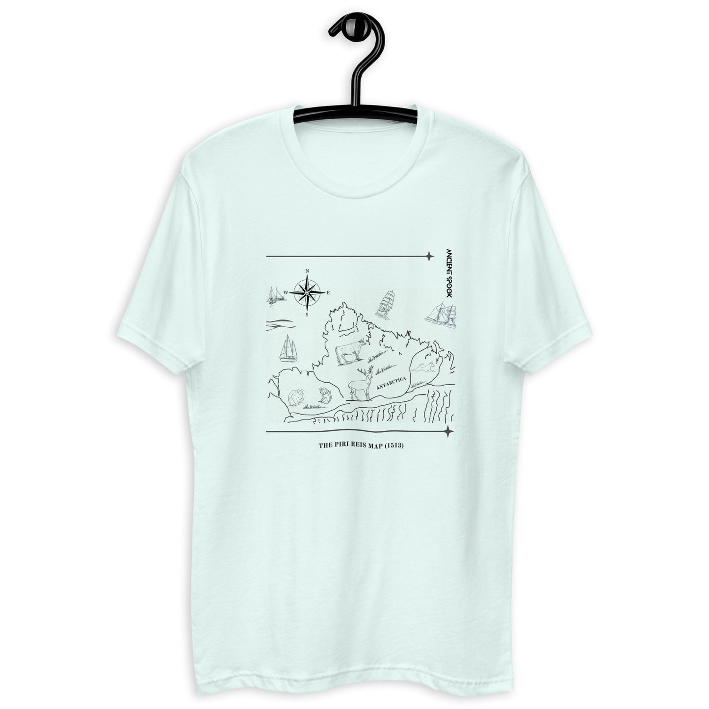 Men's Fitted T-shirt: Piri Reis Map